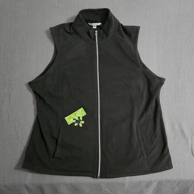 Chaleco sin mangas para mujer Port Authority 3XL negro cremallera completa flor y corazón nuevo sin etiquetas Foto 1 de 4