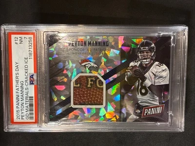 2015 Panini Fathers Day Peyton Manning Game Day Materials Cracked Ice Brady READ - Image 1 of 4