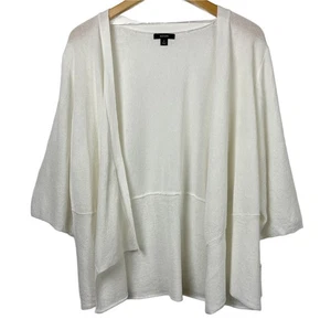 Womens Alfani Plus 2X Eggshell White Open Cardigan NWT Viscose Nylon - Picture 1 of 4