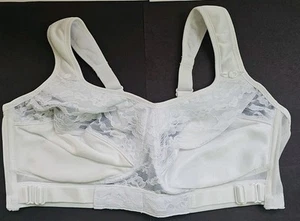 Comfort Choice Women Bra 40B White Wireless Unlined Half Lace - Picture 1 of 15