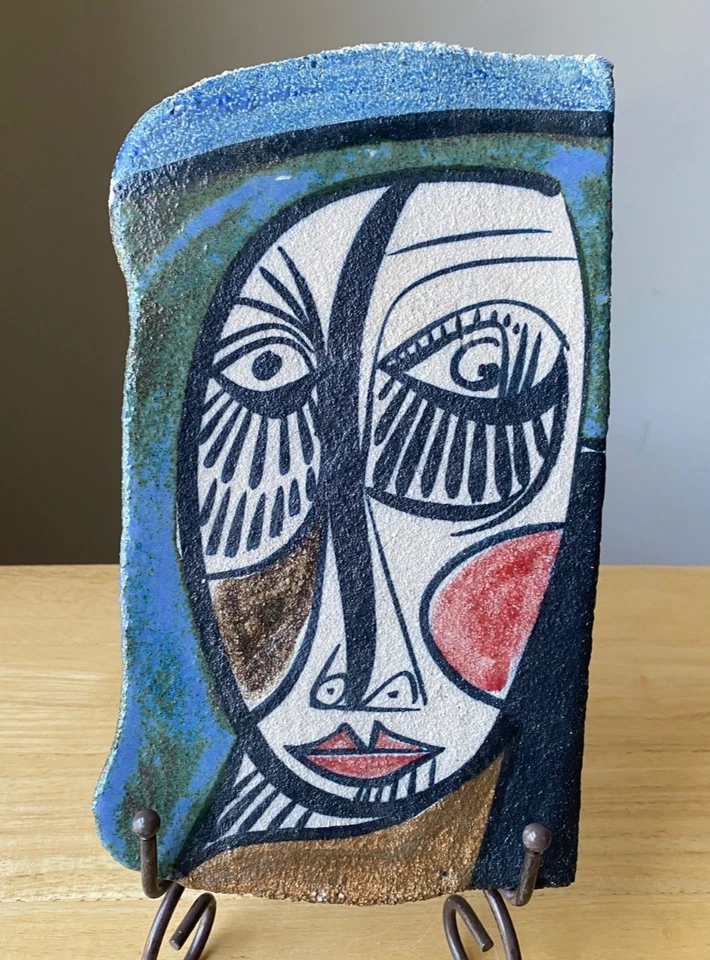 Placa de pared retrato estilo Picasso ALFONSO OTERO REGAL 10,25" - España - En muy buen estado Foto 1 de 2