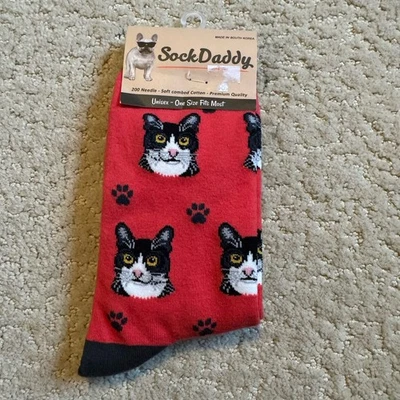 Nuevo con etiquetas Calcetín Papá Unisex Talla Única Suave Peinado Algodón Blanco y Negro Gato Foto 1 de 4