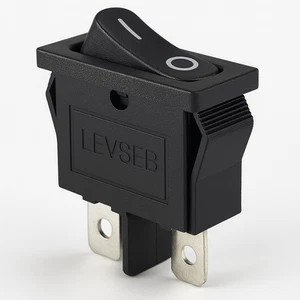 Mini-Wippschalter 2Pin EIN/AUS 6A 250V 20A 12V DC/AC 19x7mm schwarz unbeleuchtet - Picture 1 of 6