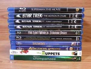 Disney Blu Ray Lot Star Wars Trek Superman Jurassic 10 Movie Bundle Mixed Bonus - Picture 1 of 20