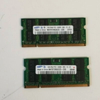 2 Samsung M470T2953 1GB RAM PC2-5300S-555-12-E3 - Ships Today! - Image 1 of 4