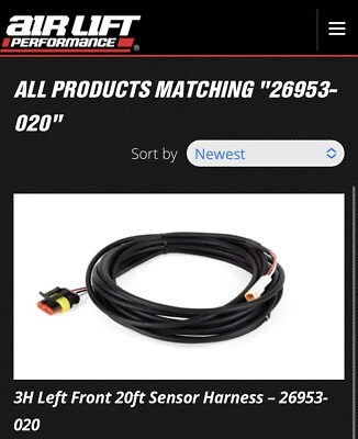 Airlift Performance #26953-020 3H LF 20 Ft height sensor harness new replacement - Image 1 of 4