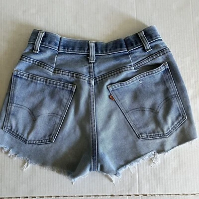 Pantalones Cortos de Denim Vintage Levis Naranja Tab Corte 26 Cintura Azul Envejecido Jeans Foto 1 de 4