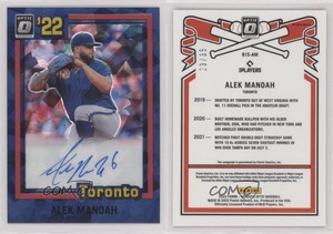 2022 Panini Donruss Optic Navy Blue Cracked Ice Prizm /35 Alek Manoah Auto