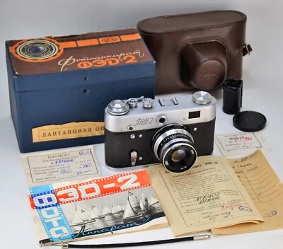 NEAR EXC! SOVIET USSR "FED 2" camera + Industar-61, M39 lens, FULL SET (54) - Image 1 of 4