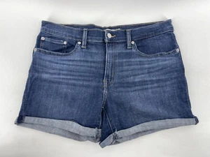 Levis Classic Mid Length Jean Shorts Womens Size 31 Mid Rise Blue Denim FastShip - Picture 1 of 9
