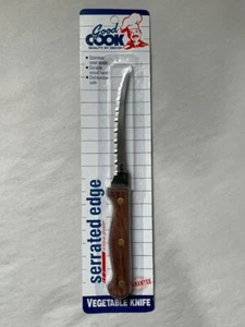 Good Cook 4.5" Serrated Veggie Knife Stainless Steel Wood Handle New Old Stock - Picture 1 of 2