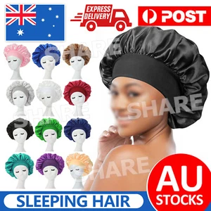 Sleeping Bonnet Hair Wrap Silk Satin Cap Women Elastic Night Soft Hat Headwear - Picture 1 of 22