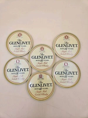Glenlivet Single Malt Scotch Whiskey Aged 12 Years Mini Metal Coasters Set Of 6  - Image 1 of 4