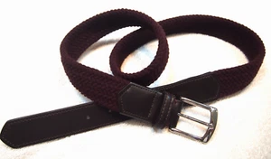Holderness & Bourne Wool Stretch Fischer Belt NWOT 36 $145 Made in USA Burgundy - Picture 1 of 10