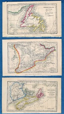 MAPAS 1834 ~ ALTA CANADÁ ~ NOVA SCOTIA, NUEVO BRUNSWICK, P.E.I. & Terranova Foto 1 de 4