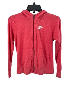 Nike Girls Pink Coral Vintage Gym Zip-Up Hoodie Size Large - Picture 1 of 5