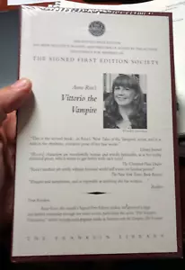 "Vittorio der Vampir" von Anne Rice signierte Erstausgabe Franklin Library 1999" - Bild 1 von 4