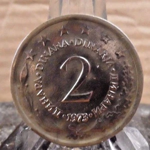 ZIRKULIERT 1973 2 DINARA JUGOSLAWIEN MÜNZE (71917)1....... - Bild 1 von 3