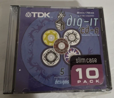 New Lot of 10 TDK 80 MIN 48X dig-it Compatible Music CD•R for Audio Recording - Image 1 of 4