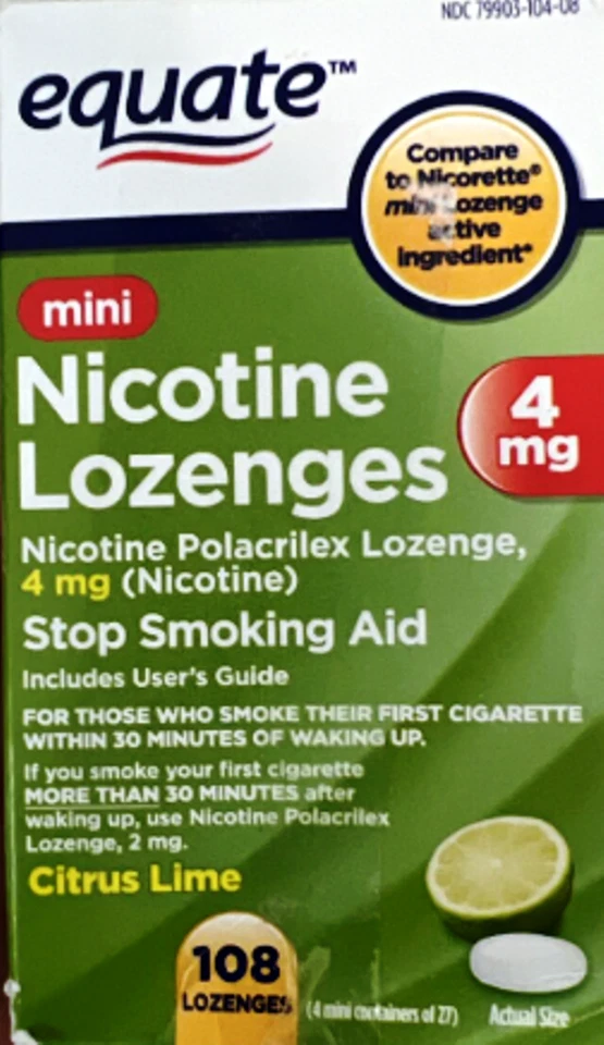 Pastilha Equate Mini Nicotina Polacrilex 4 mg, Sabor Citrino, 108 unidades - Imagem 1 de 1
