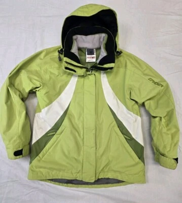 Spyder Green Insulated Ski Jacket Coat W/ Removable Fleece Liner Kid's Size 10 - Image 1 of 4