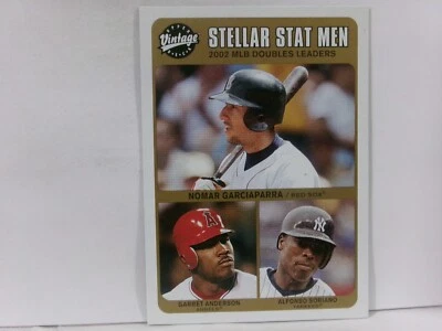 2003 Vintage Stellar Stat Men Garret Anderson Nomar Garciaparra Alfonso Soriano - Image 1 of 2