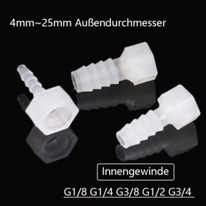 Rohr BSP Innengewinde gerade Barb Schlauchverbinder PE Kunststoff Luft Wasser - Picture 1 of 45