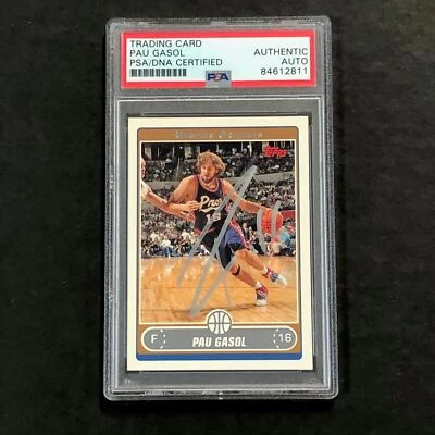 Tarjeta firmada por Pau Gasol Topps #122 2006-07 automática PSA losa Grizzlies Foto 1 de 2