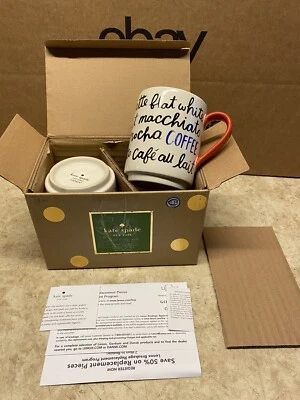 KATE SPADE NEW YORK - TODO EN BUEN GUSTO - TAZAS DE CAFÉ CALIENTES - JUEGO DE 2 - NUEVO EN CAJA Foto 1 de 4