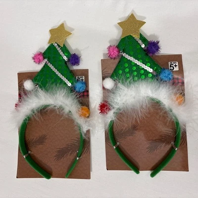 Diadema con Plumas y Árbol de Navidad Decorado para edades 5+ NUEVO Foto 1 de 4