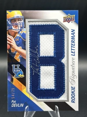 Pat Devlin 2011 Upper Deck Rookie Signature Letterman ‘B’ RPA /75 Blue Hens - Image 1 of 2