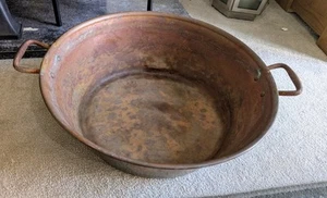 Large Antique French Copper Jam Pan. 15x5in. - Picture 1 of 3