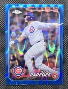 2024 Topps Chrome Update Isaac Paredes Blue Raywave Refractor /150 #USC52 CUBS - Picture 1 of 2
