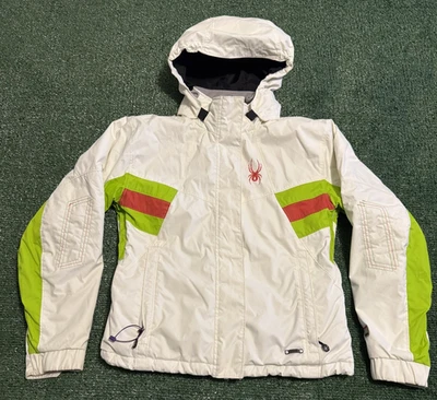 Chaqueta de esquí Spyder XT blanca con capucha para niñas (talla 14 para niñas) Foto 1 de 4