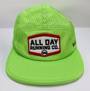 All Day Running Co 5 Panel Hat Cap Strap Back Neon Perforated All In All Day - Picture 1 of 6