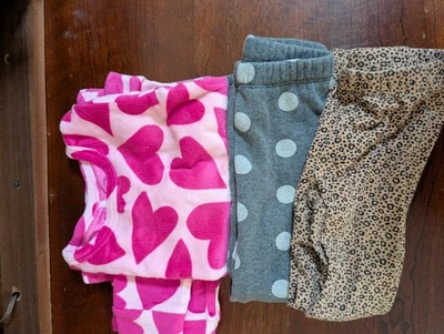 Size 4 Lot Girls Pajamas And Pants - Image 1 of 4