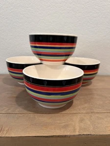 Gibson Elite Pueblo Springs Steinzeug 6" Müsli Suppe Schüssel 4er Set handbemalt - Bild 1 von 9
