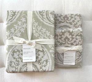 Pottery Barn LENA MEDALLION Duvet Cover King & 2 Euro Shams Green Multi NWT - Picture 1 of 3