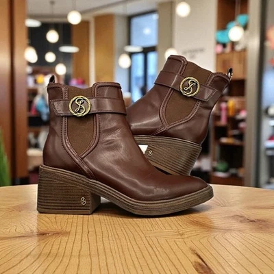 Botines Sam & Libby Natalia - Cuero Vegano Marrón Castaño - Talla 10M Foto 1 de 4
