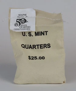 100 x 2003 Maine State Quarters in Unopened $25 U.S. Mint Bag - Picture 1 of 1