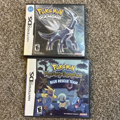 Pokémon Diamante + Pokémon Mazmorra Misteriosa Equipo de Rescate Azul ESTUCHES DS. Foto 1 de 4