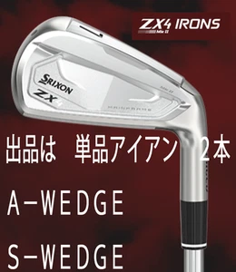 Dunlop New 2023.4 Srixon ZX4 MKII. Single Irons 2pcs A WEDGE S WEDGE NS PRO950 - Picture 1 of 10