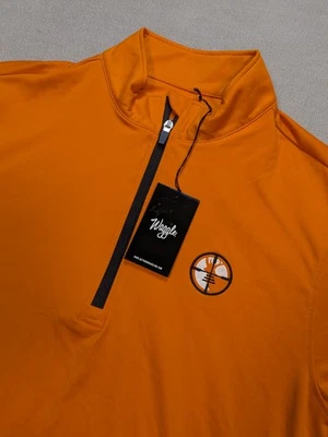 Suéter Waggle Para Hombres Mediano Naranja Golf Cremallera Rendimiento Camisa Nuevo Logo Absorbente Foto 1 de 4