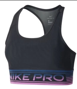 Nike Women PRO Extra Small Padded Mesh Sports Bra-Black/Cerulean CJ0711-010 New - Picture 1 of 8