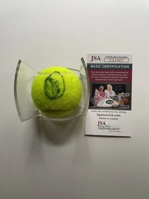 Pelota de tenis firmada por Novak Djokovic certificado JSA Foto 1 de 2