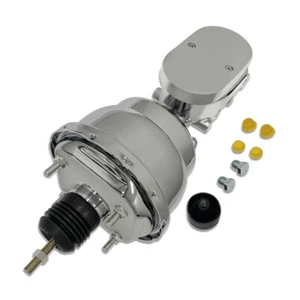 Universal 7" Dual Diaphragm Power Brake Booster and 1" Bore Master Cylinder - Picture 1 of 9