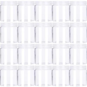 20 Pack 4oz Clear Plastic Jars Empty Containers for Cosmetics Lotions Butters - Picture 1 of 7