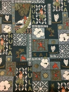 Tela de algodón con estampado hawaiano por yarda - Imagen 1 de 3