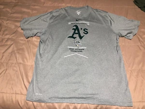 Oakland A's Athletics Nike 2013 AL West Champs Dri Fit Gray Shirt Adult 2XL NICE - Picture 1 of 3