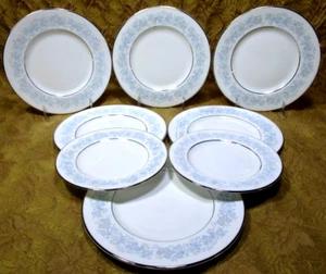 Royal Doulton England Meadow Mist 6 SALAD & 2 BREAD plates -fine bone china - Picture 1 of 7